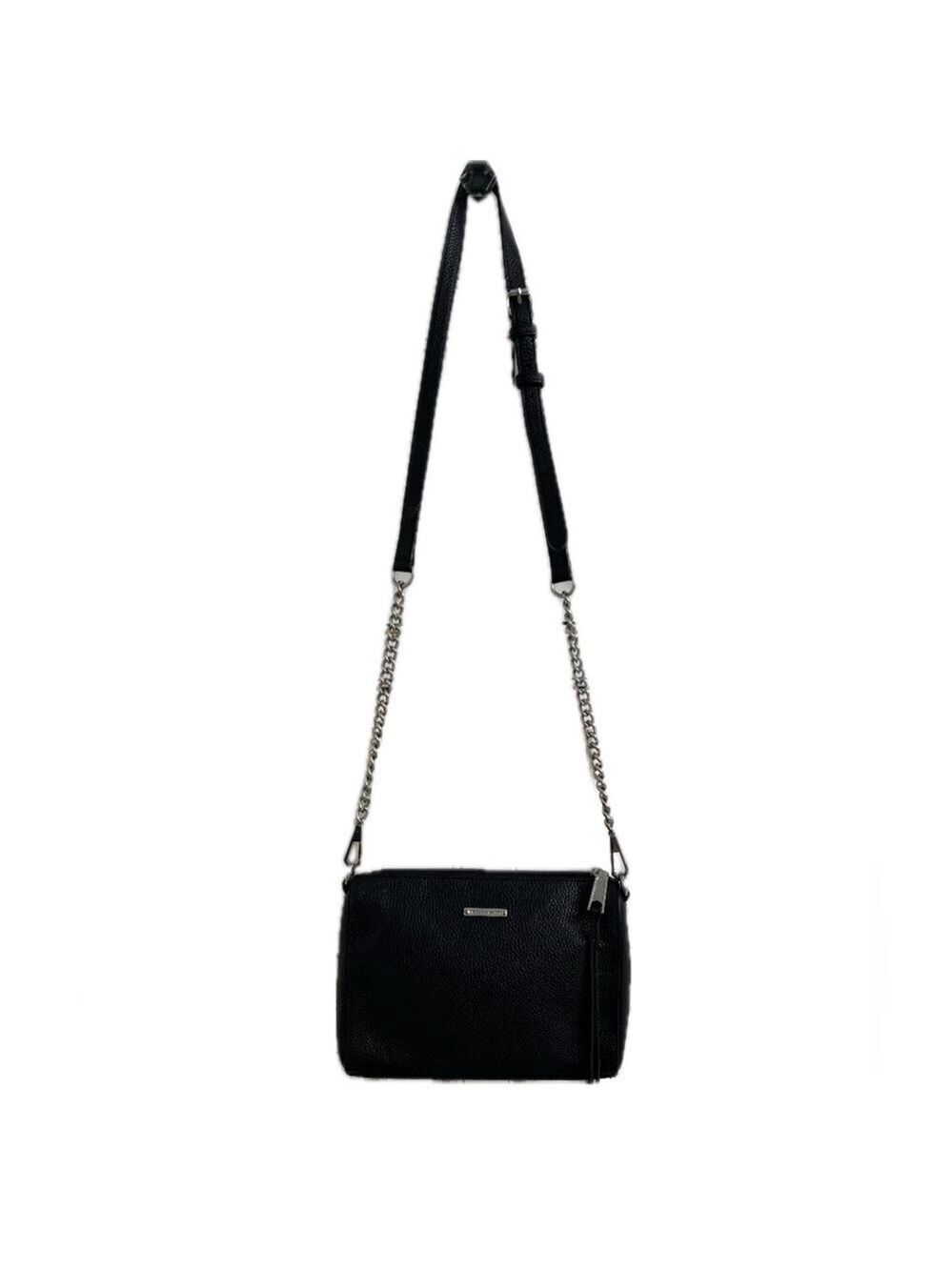 REBECCA MINKOFF Black Leather Crossbody Bag